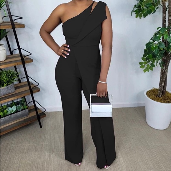 Pants - Sexy one shoulder jumpsuit